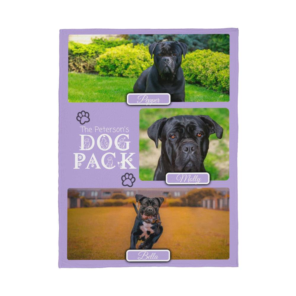🐾 Dog Pack Fleece Blanket — Celebrate Your Whole Canine Family