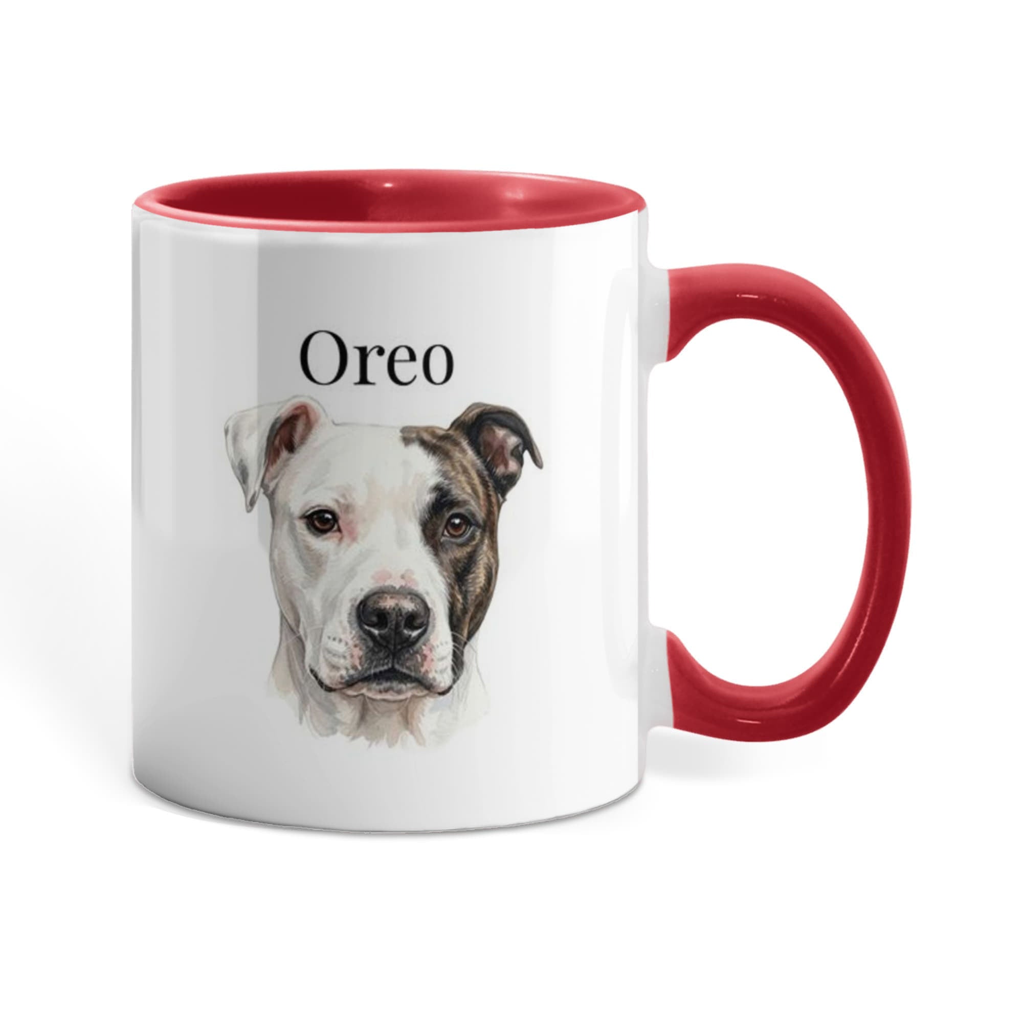 "Loved by my Pitbull" Water Color  Pet Portrait Coffee Mug