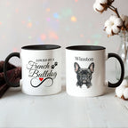 "Loved by a French Bulldog" Water Color Pet Portrait Coffee Mug