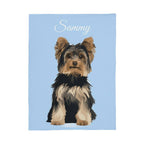 Custom AI Pet Portrait Fleece Blanket - Personalized Dog Photo Blanket