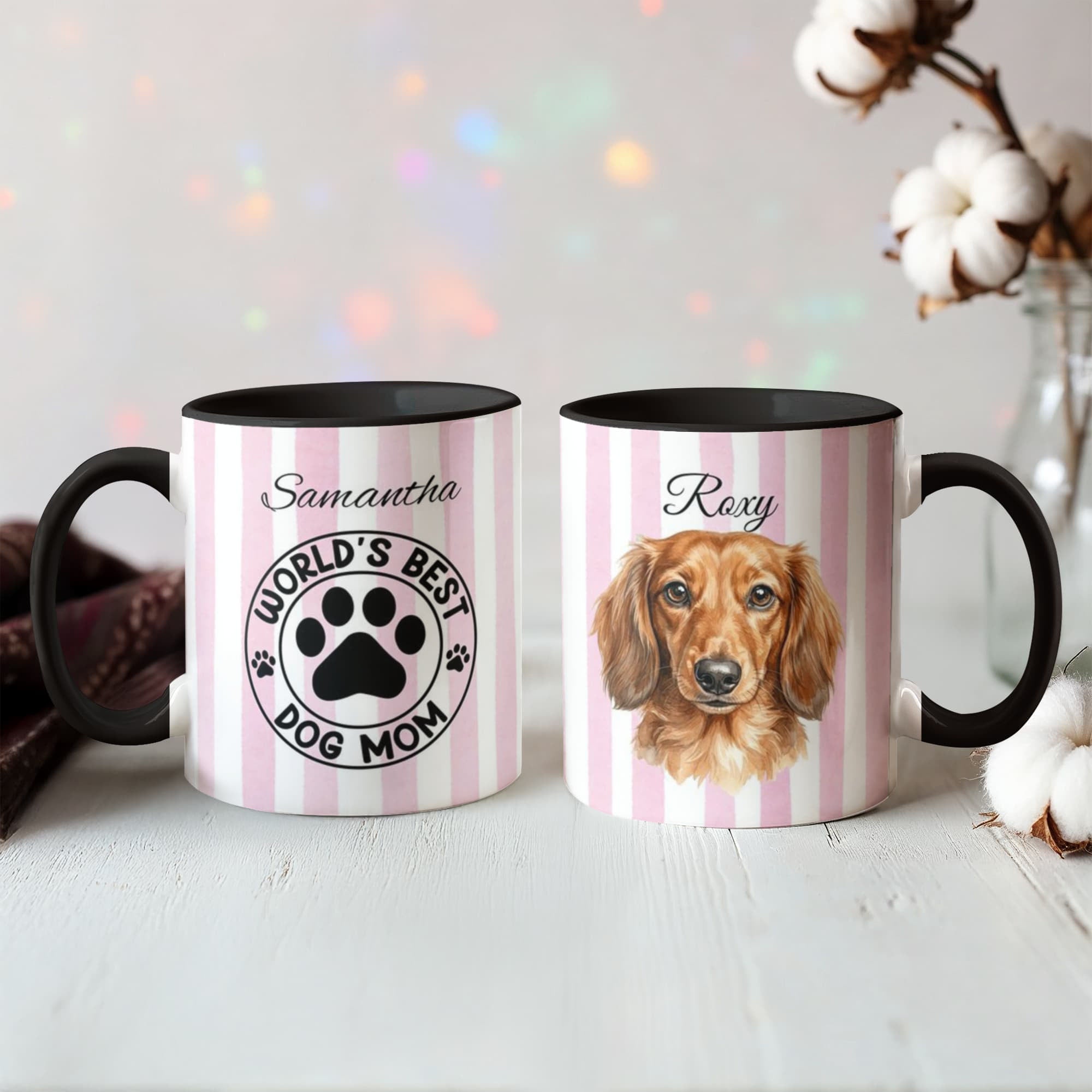 Stripe Custom Pet Portrait Coffee Mug – Watercolor Style