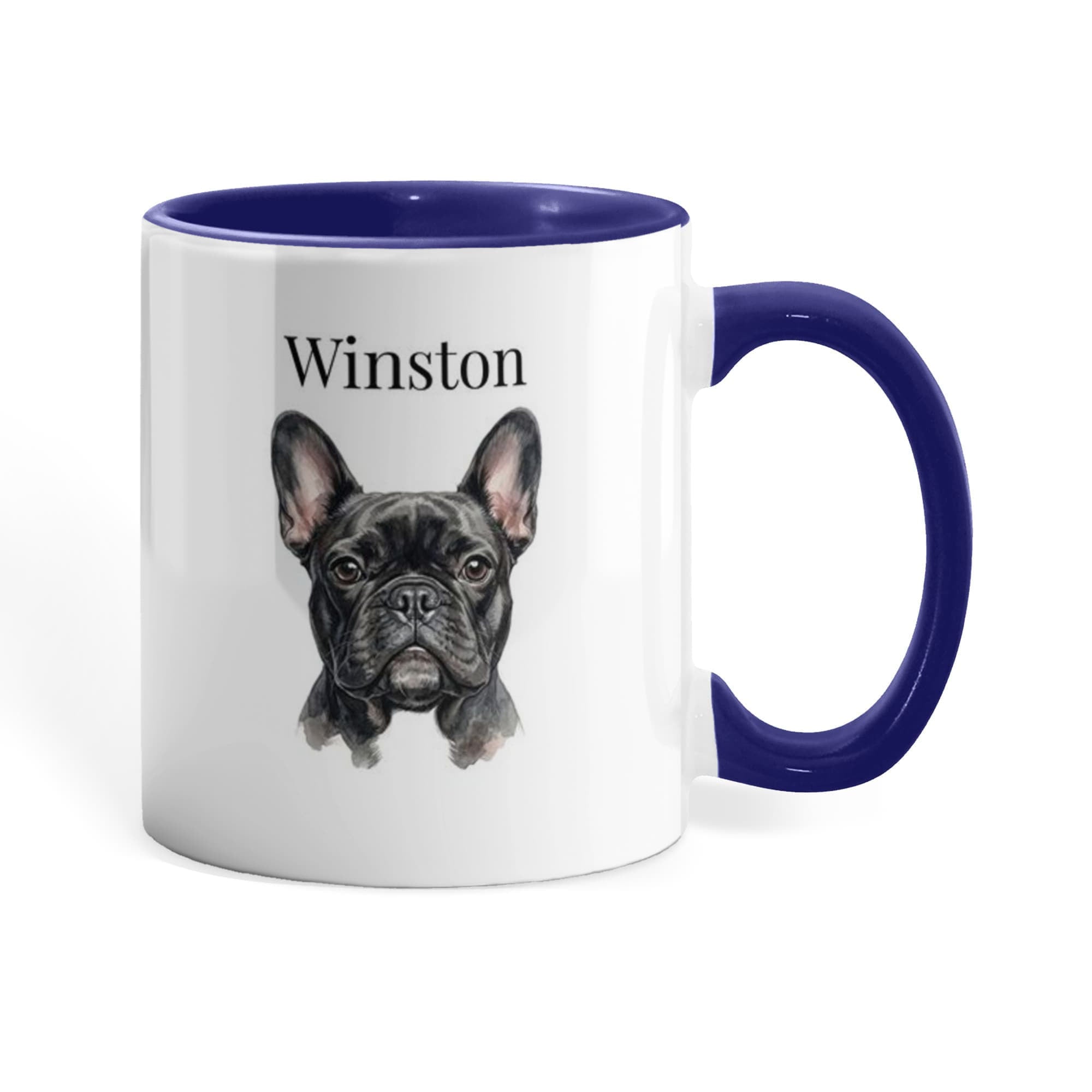 "Loved by a French Bulldog" Water Color Pet Portrait Coffee Mug