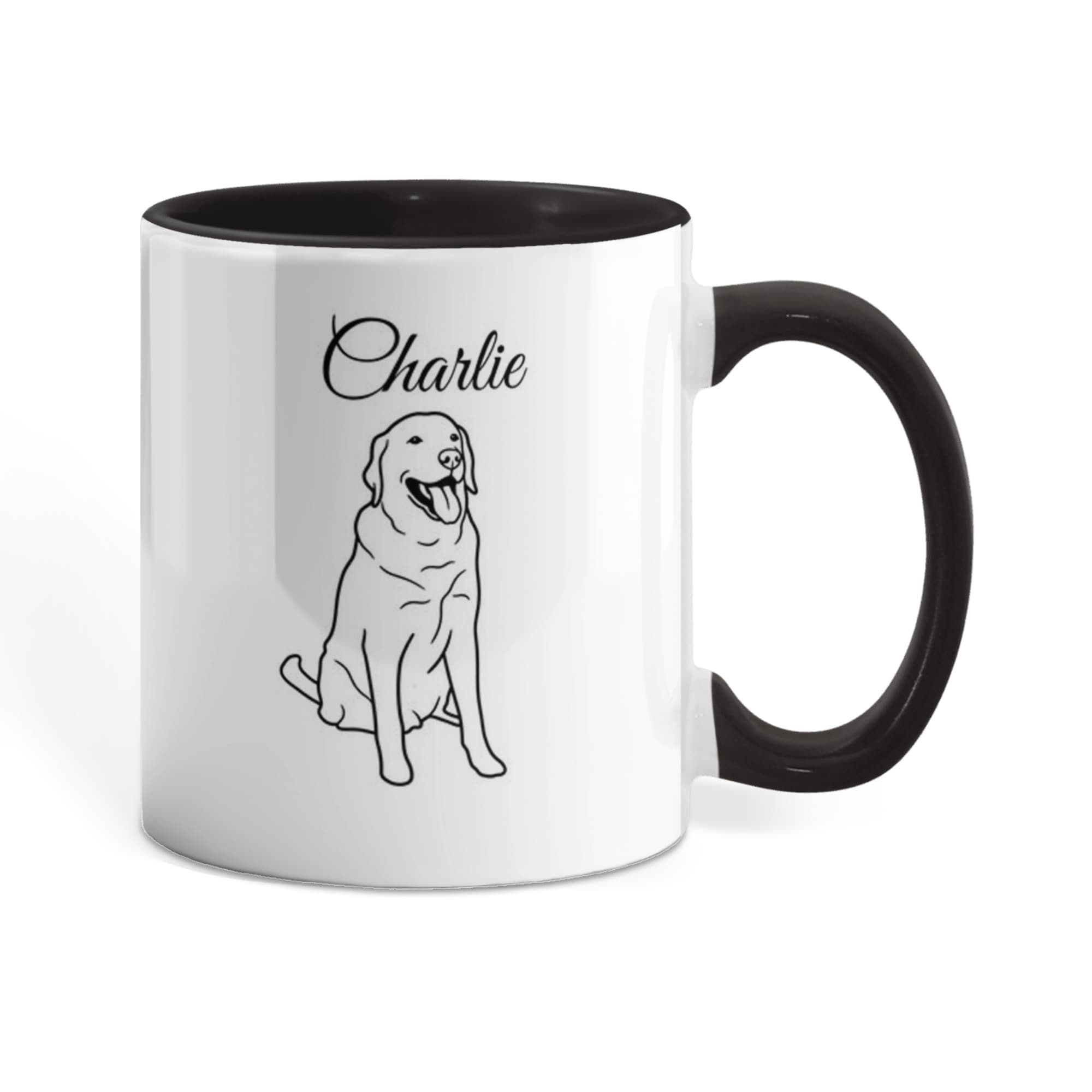 "Proudly Loved by a Labrador Retriever" line drawn Pet Portrait Coffee Mug