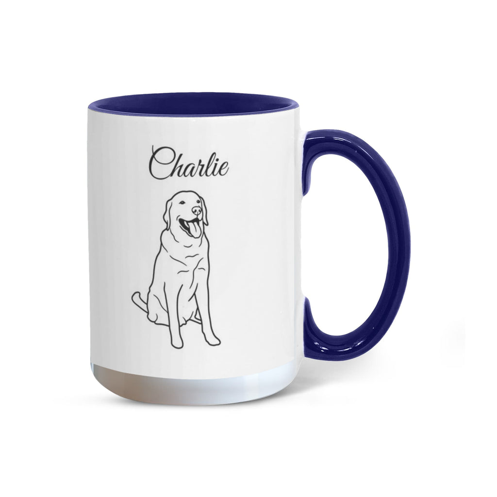 "Loved by a Labrador Retriever" line drawn Pet Portrait Coffee Mug