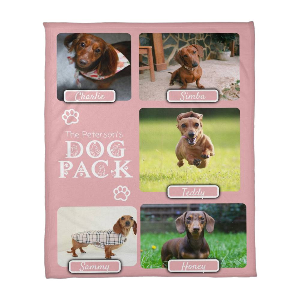🐾 Dog Pack Fleece Blanket — Celebrate Your Whole Canine Family