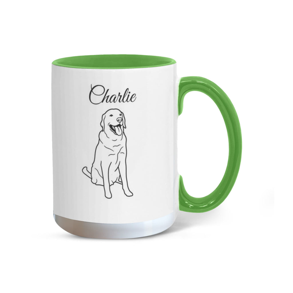 "Proudly Loved by a Labrador Retriever" line drawn Pet Portrait Coffee Mug