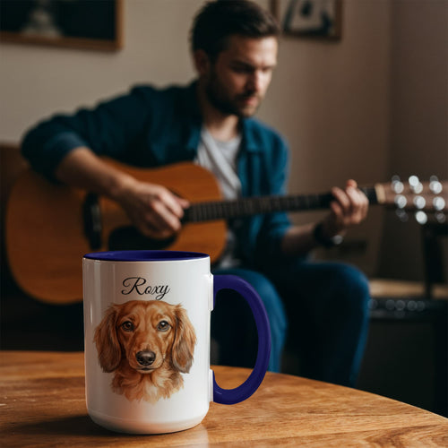 "Best Dog Dad Ever" Custom Water color Pet Portrait Coffee Mug