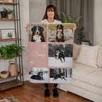 🐾  Personalized Photo Collage Blanket five photos - sherpa blanket