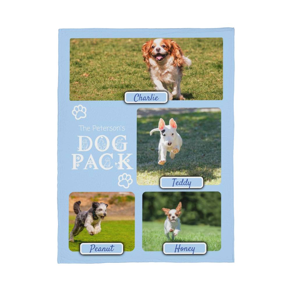 🐾 Dog Pack Fleece Blanket — Celebrate Your Whole Canine Family