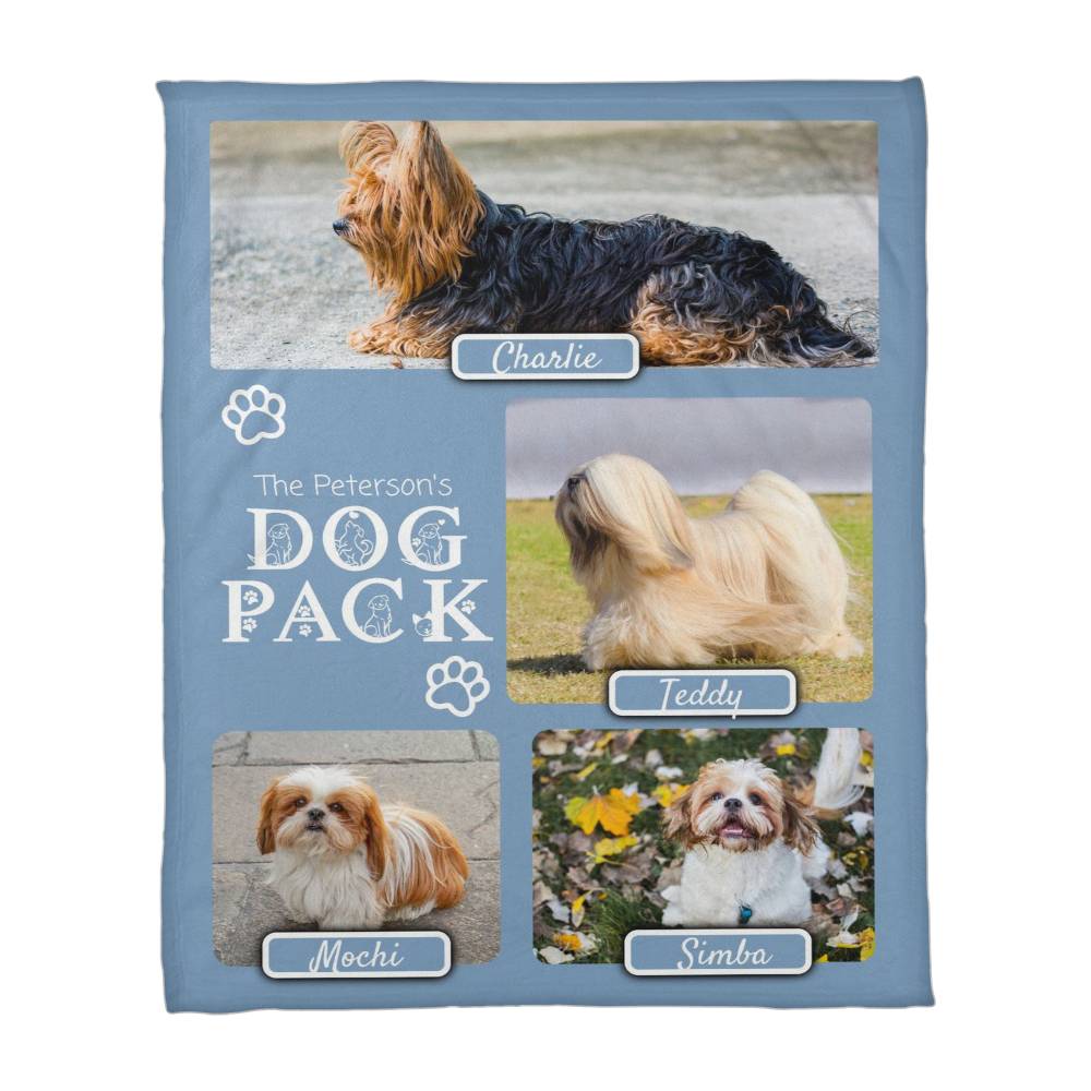 🐾 Dog Pack Fleece Blanket — Celebrate Your Whole Canine Family
