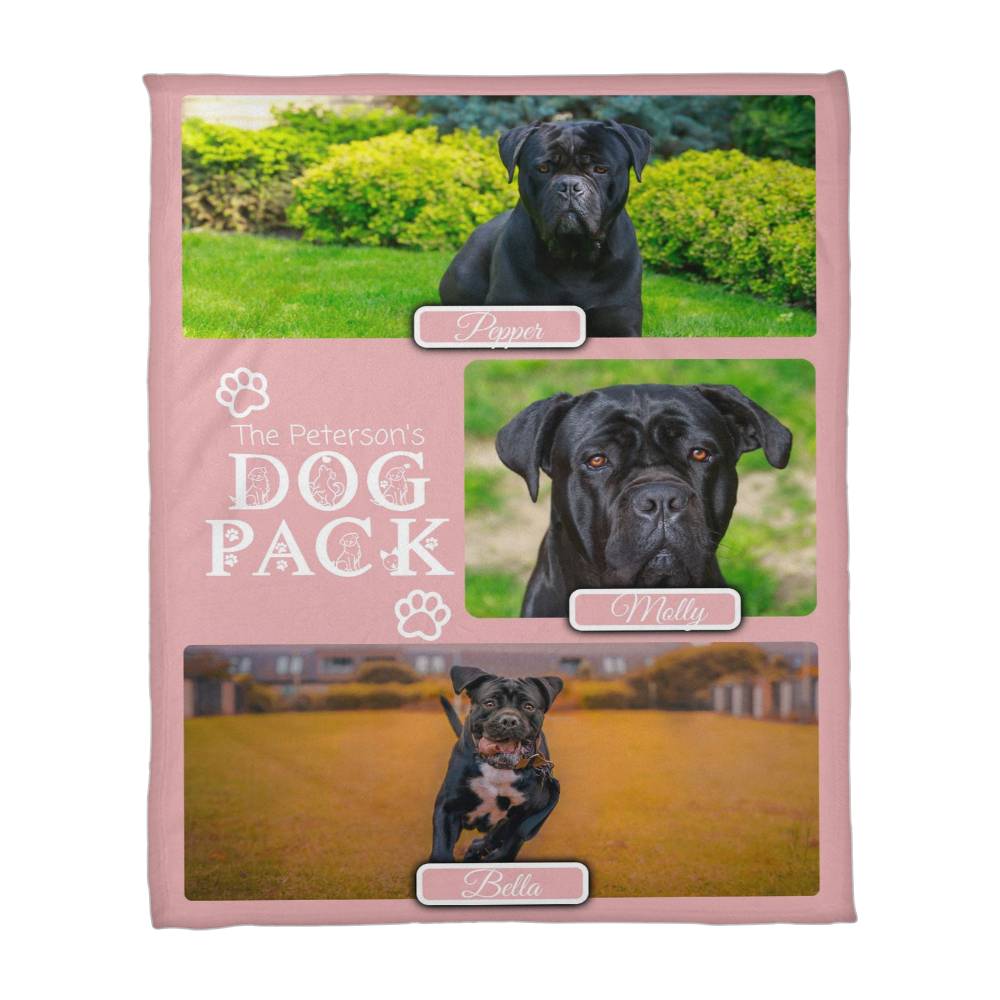 🐾 Dog Pack Fleece Blanket — Celebrate Your Whole Canine Family