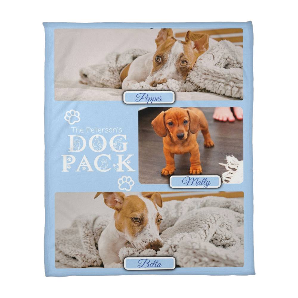 🐾 Dog Pack Fleece Blanket — Celebrate Your Whole Canine Family