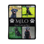 🐾 "Home is where my dog is" - Sherpa Blanket - Personalized name and photos