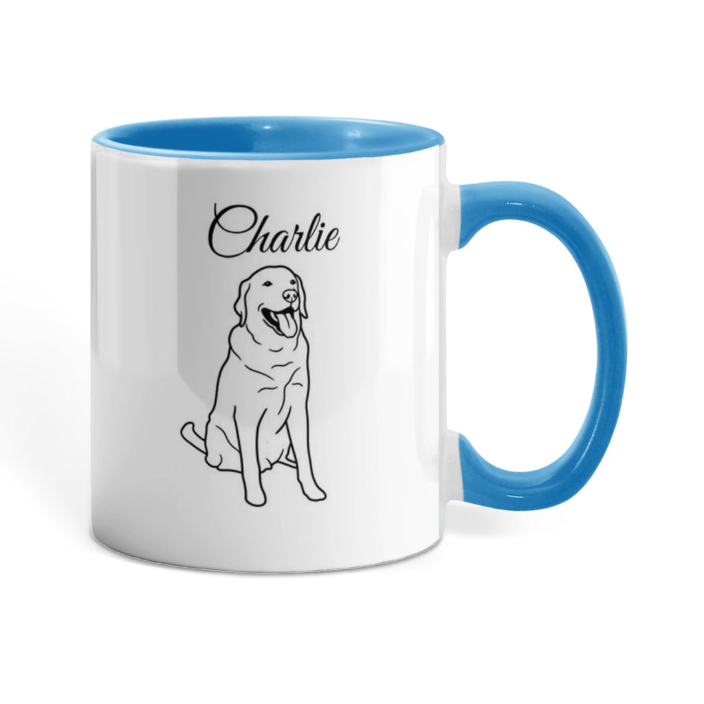 "Proudly Loved by a Labrador Retriever" line drawn Pet Portrait Coffee Mug