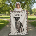 Woven Blanket personalized with paw Frame
