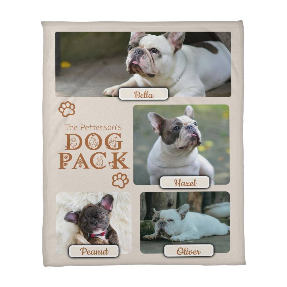 🐾 Dog Pack Fleece Blanket — Celebrate Your Whole Canine Family