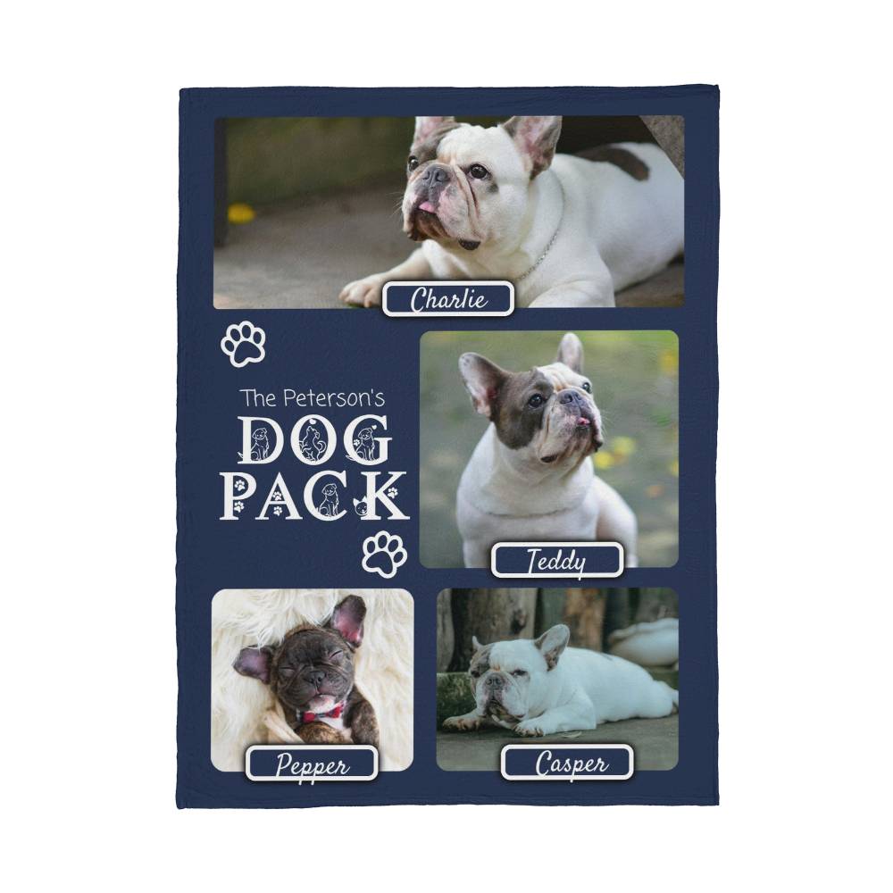 🐾 Dog Pack Fleece Blanket — Celebrate Your Whole Canine Family