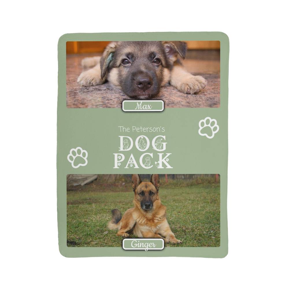 🐾  "The Dog Pack" Personalized Photo Collage - sherpa blanket