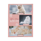 Personalized Multi-Cat Photo Blanket - Custom Cat Collage Fleece Blanket - 2-5 Cats Names & Photos