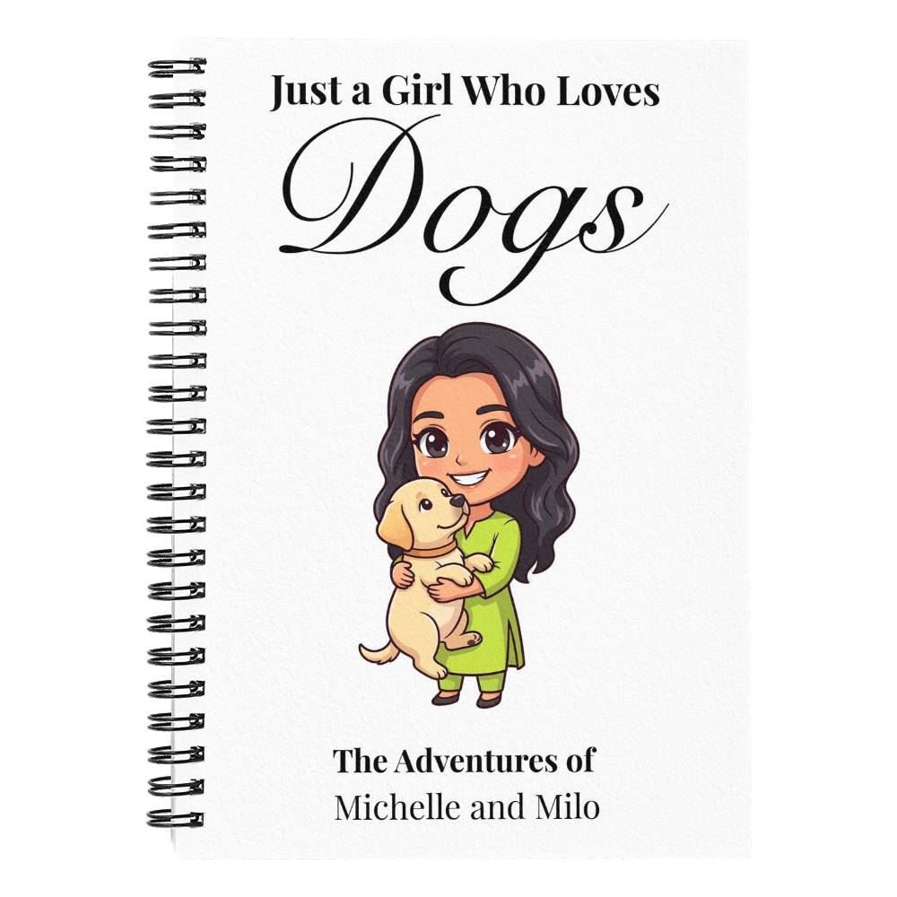 Just a Girl Who Loves Dogs Chibi Spiral Notebook – Cute Dog Lover Gift | Ruled or Graph Paper