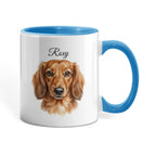 "Loved by a Dachshund" Water Color Pet Portrait Coffee Mug
