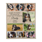 "Snuggle This Blanket and Think of Me" - Pet Memorial Fleece Blanket