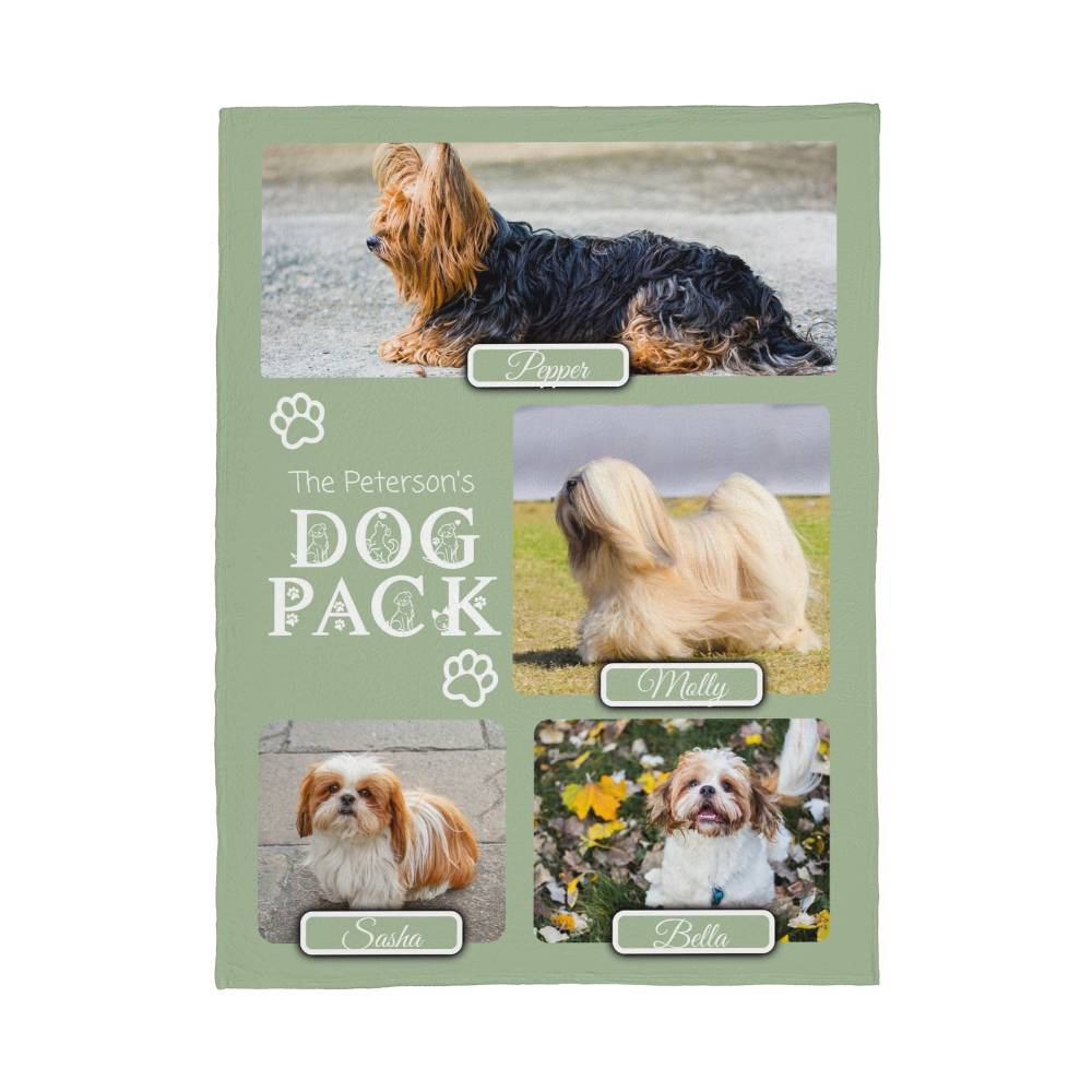 🐾 Dog Pack Fleece Blanket — Celebrate Your Whole Canine Family