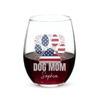 American Dog Mom Personalized Portrait Wine Glass – Custom 15oz Gift