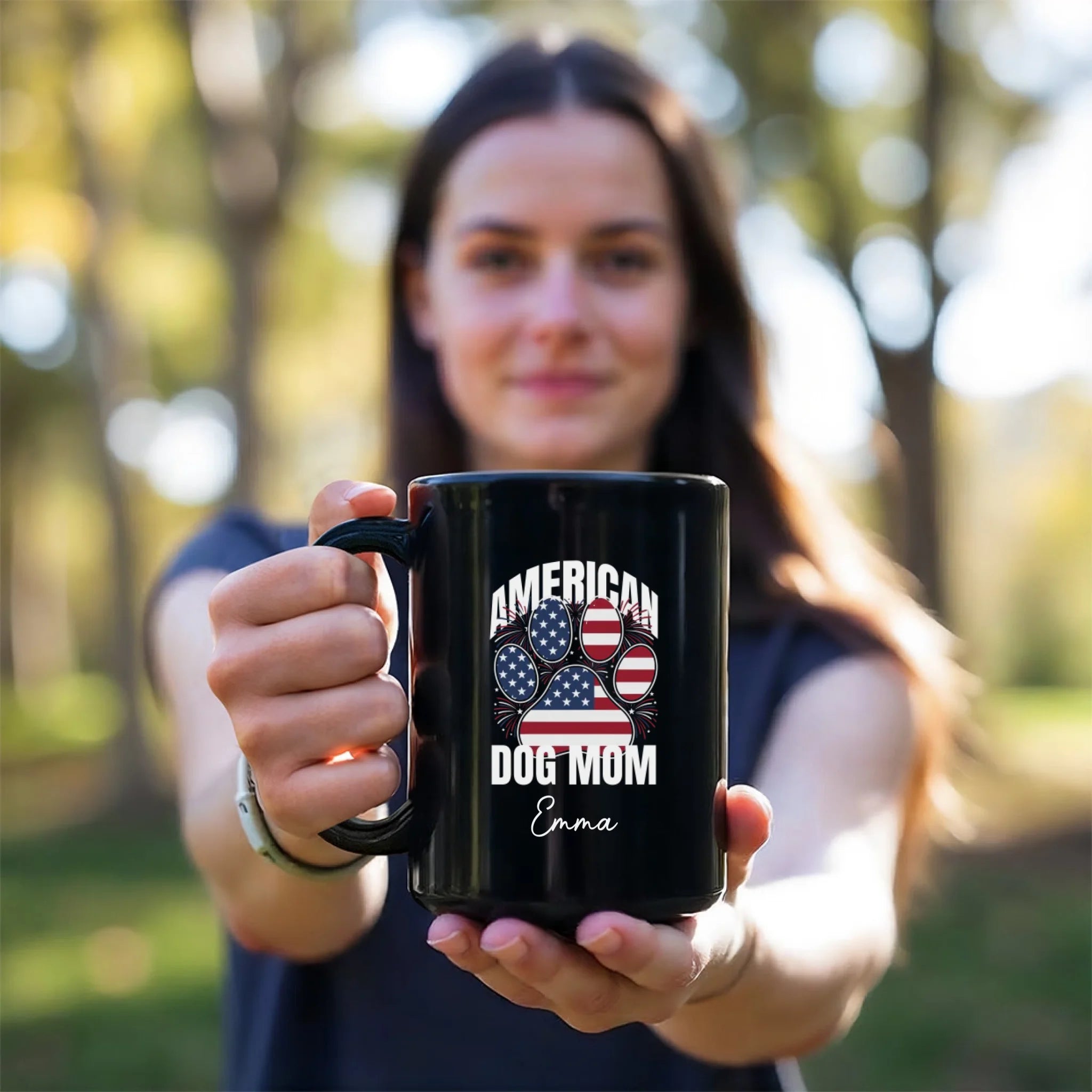 15oz Black Ceramic Mug Left Handle 1