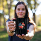 15oz Black Ceramic Mug Left Handle 1