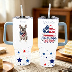 American Dog Mom Photo with Bandana 40oz Tumbler