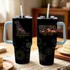 Fireworks Labrador Retriever – 40 oz. Tumbler with Handle