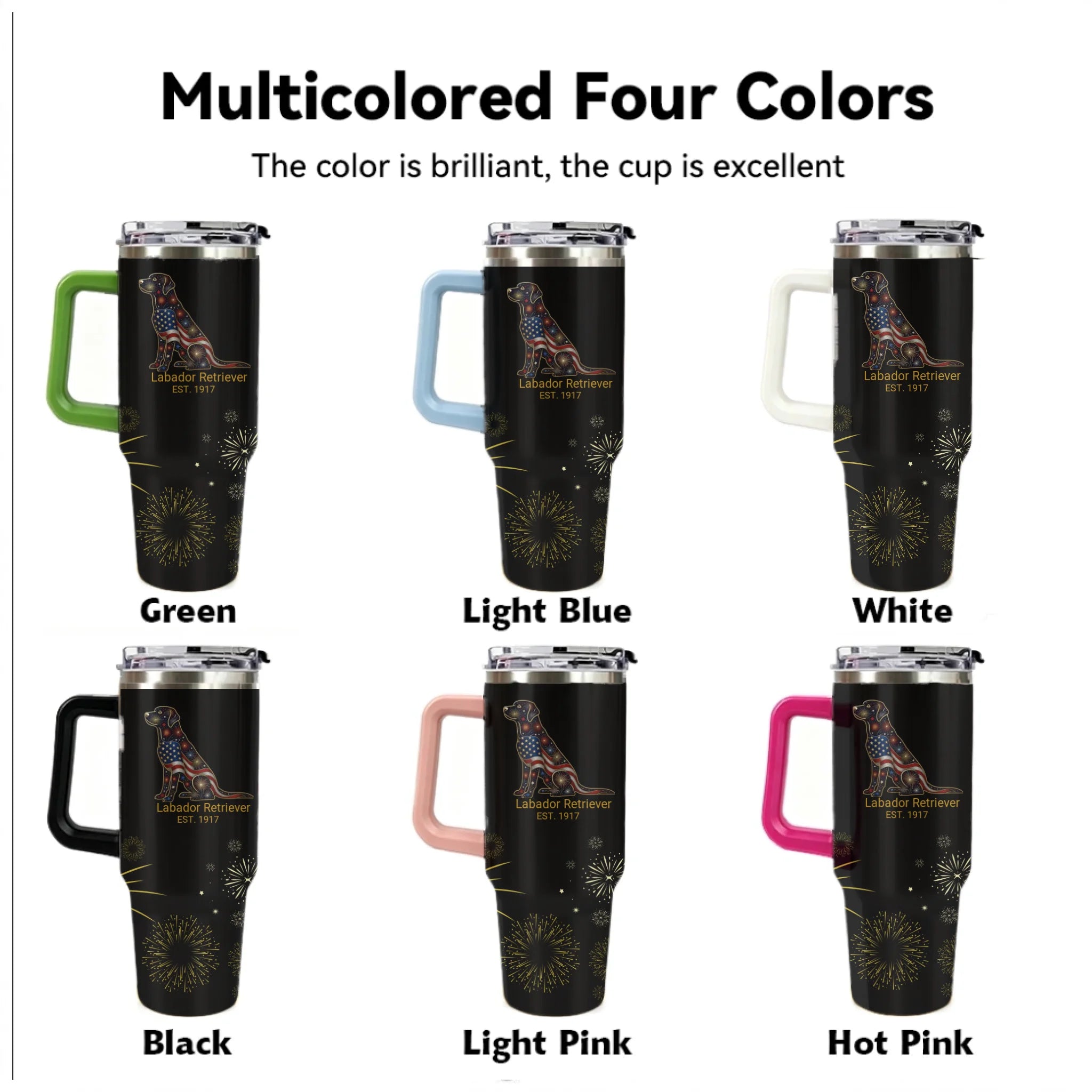Labrador Retriever Mom Personalized 40oz Tumbler — Custom Fireworks Design