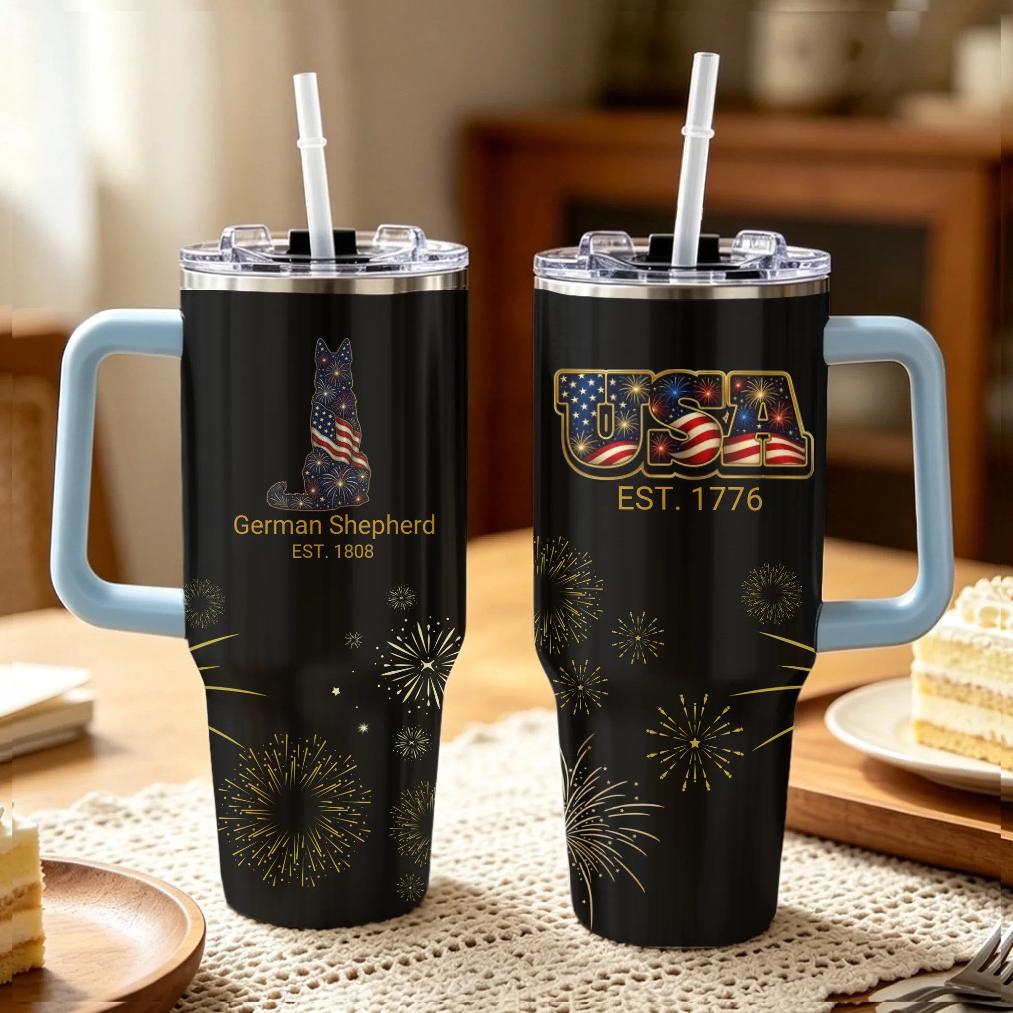 Fireworks German Shepherd – Dog Mom 40oz Tumbler