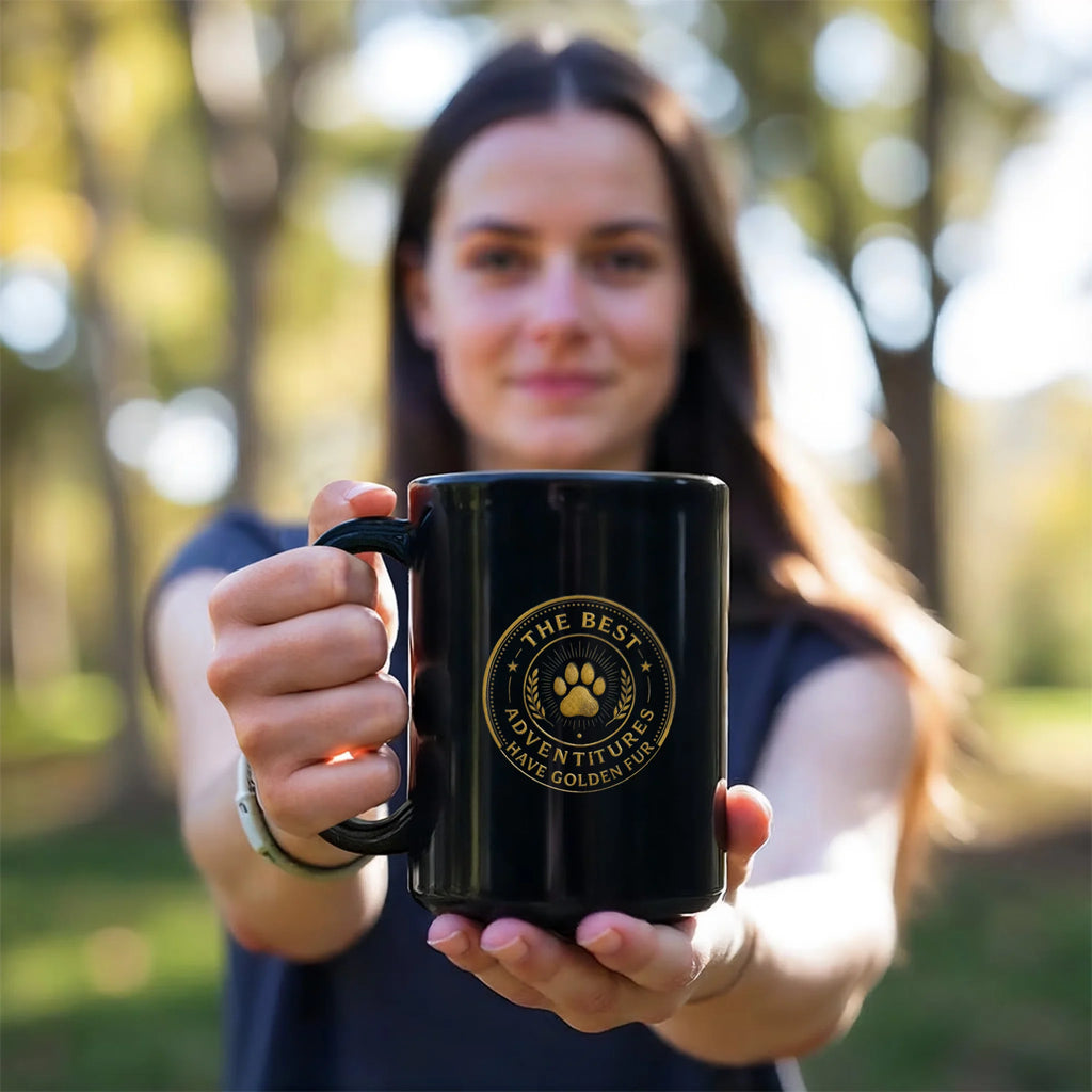 15oz Black Ceramic Mug Left Handle 1