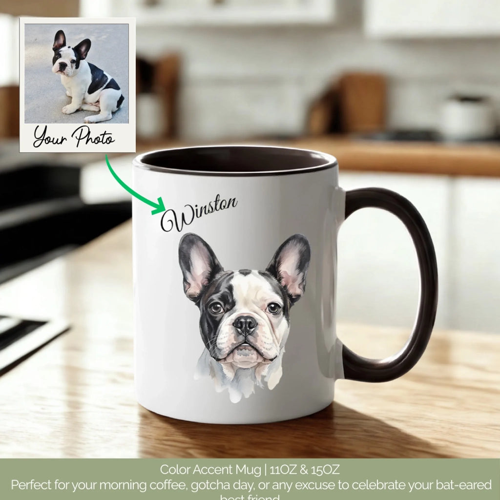 coffee mug with black handle
