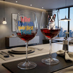 "Wine Down With Your Best Friend" Cartoon Fun Personalized Portrait 16oz Wine Glass