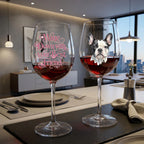 "Wine Down With Your Best Friend" Pink Flower Personalized Watercolor Portrait 16oz Wine Glass