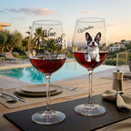 "Wine Down With Your Best Friend" Script Personalized Cartoon 16oz Wine Glass