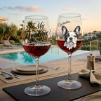 "In My Frenchie Mom Era" Script Personalized Watercolor 16oz Wine Glass
