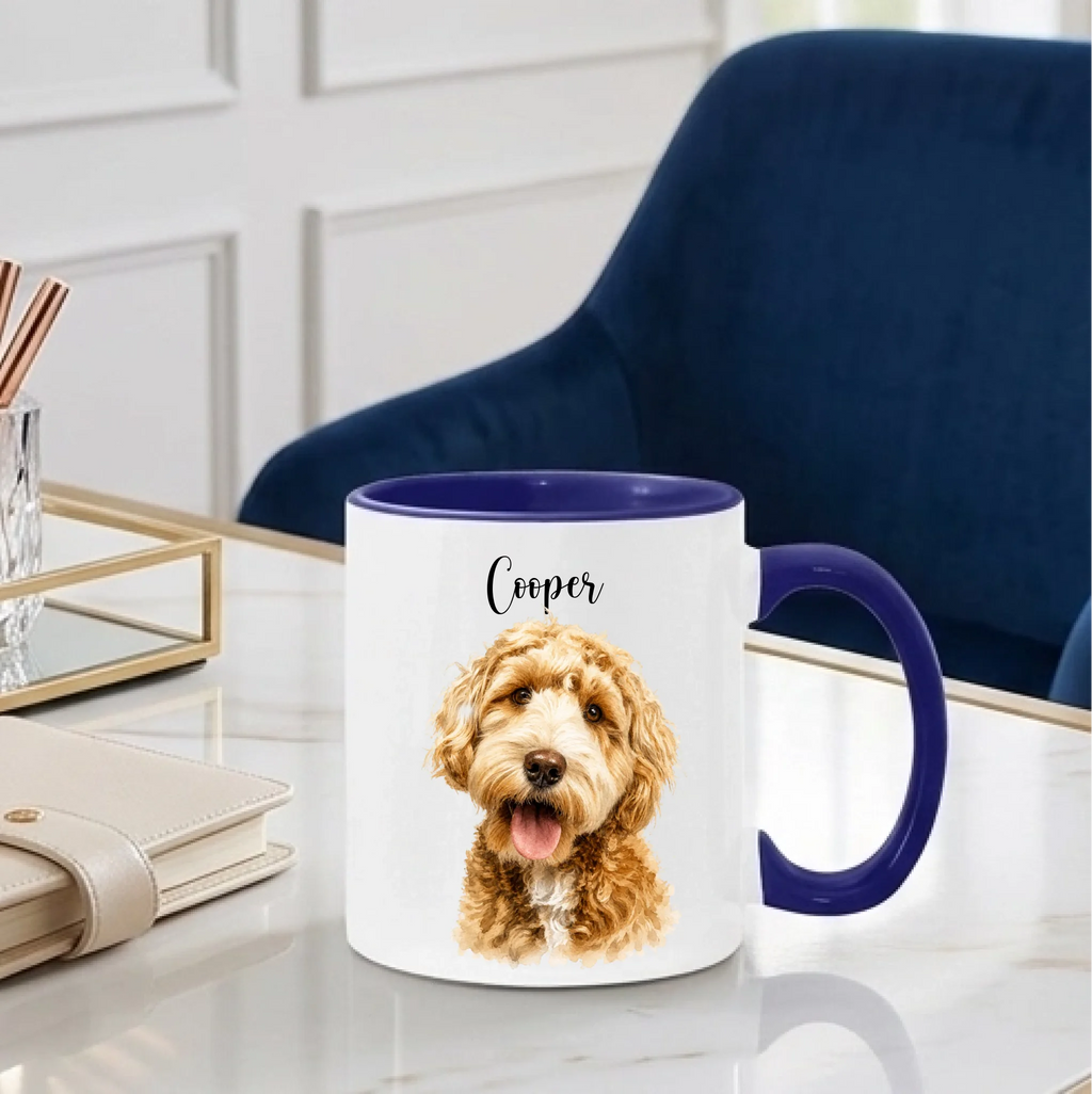 11oz mug single blue handle