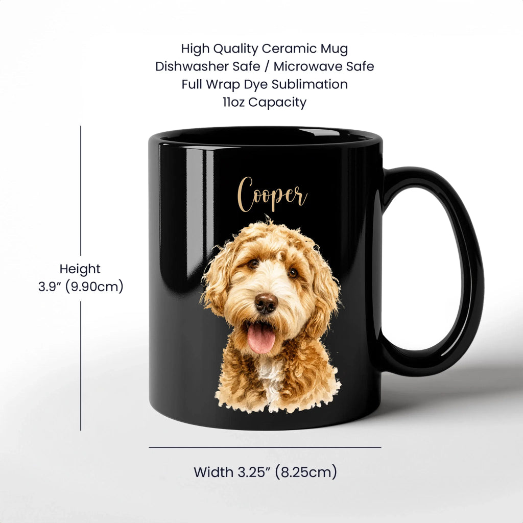 11oz Black Mug Spec Image
