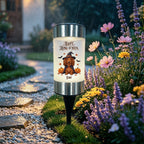 "Happy Howl-O-Ween" Personalized Dog Witch Solar Pathway Light | Custom Halloween Pet Gift