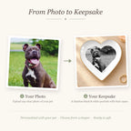 Before and after: pet photo turned into a black and white photo ring dish