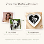 Before and after: your photo with your pet turned into a black and white studio portrait ring dish