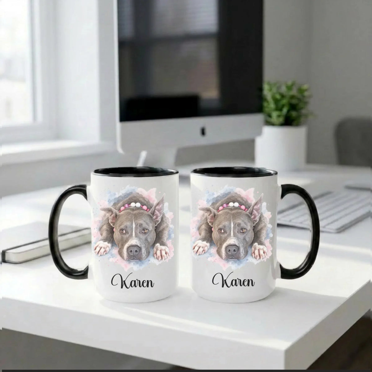 Black accent mugs, both sides