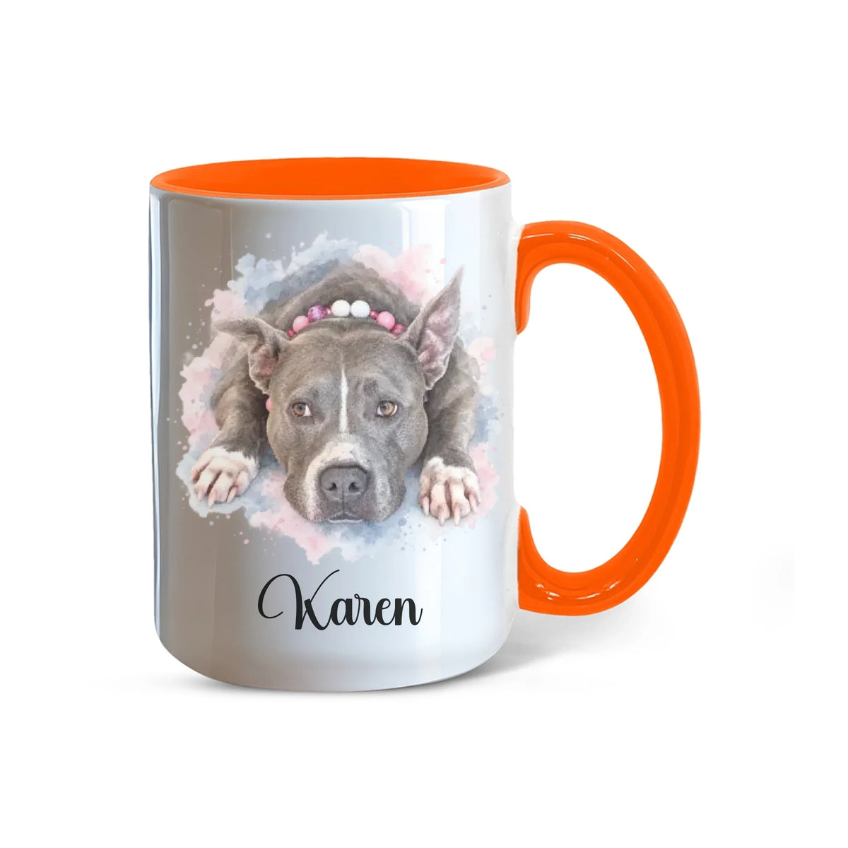 Orange accent mug, 15 oz
