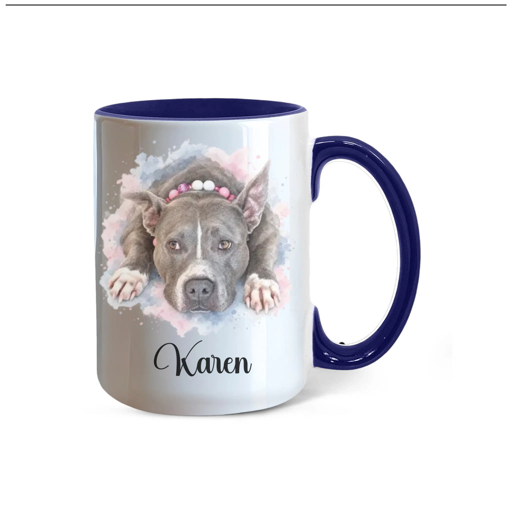 Midnight blue accent mug, 15 oz