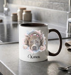 Black accent mug, 11 oz