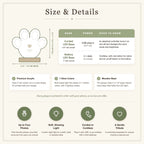 Size and details card: 5.9 inch wide paw acrylic plaque, 6.5 inches tall on the corded LED base or 7 inches on the battery LED base